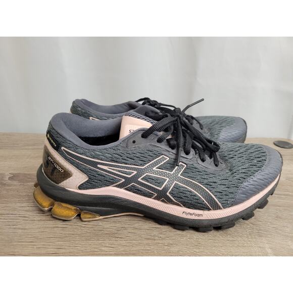 ASICS Women's GT 1000 Charcoal Black Rose Ponk Running Shoes Size 8.5 - Picture 1 of 13